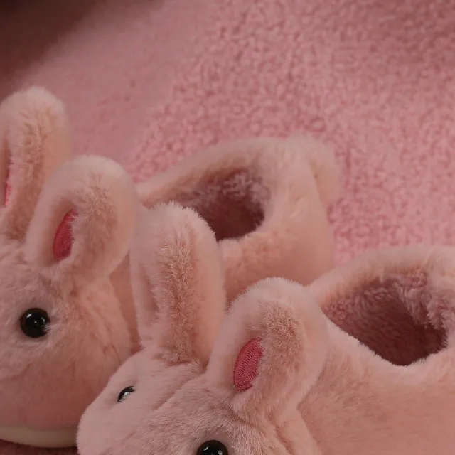 Cute baby slippers with bunny ears - winter homemade shoes to keep warm