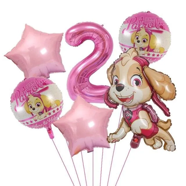 Narozeninové balónky s číslem Tlapková Patrola