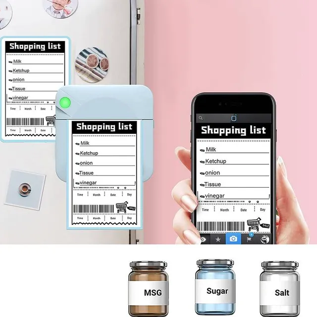 Mini Printer - Pocket Wireless Thermal Photo for Print Without Ink - Notes, Labels, Accounts - Ideal Gift