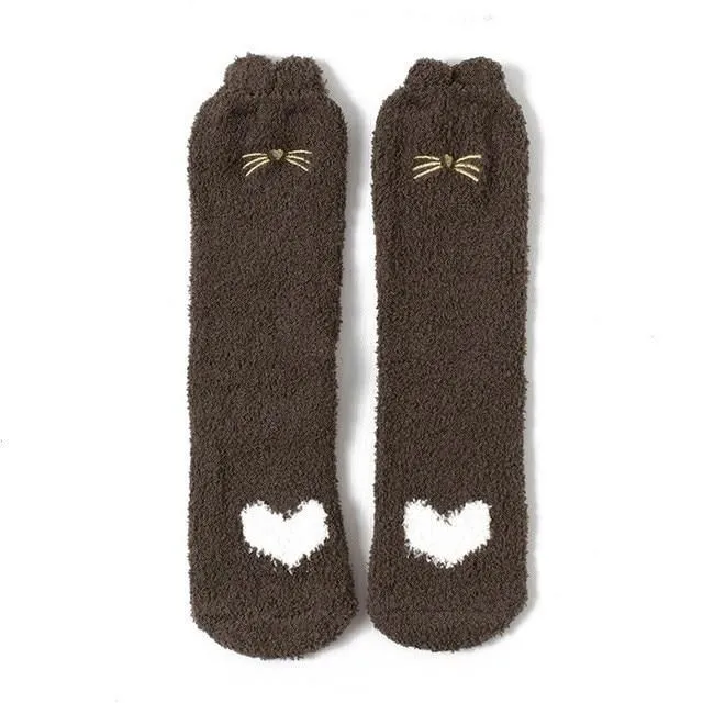 Warm socks in the shape of a paw