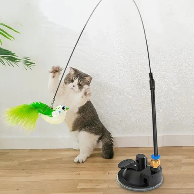 Interactive toy for cats with feathers