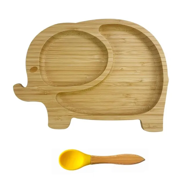 Assiette pour enfant avec cuillère éléphant