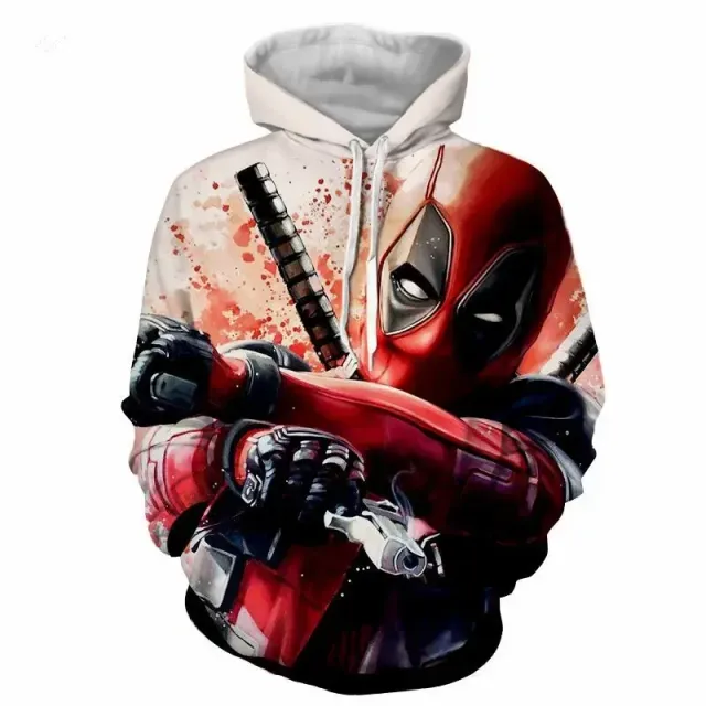 Unisex anime hoodie with motifs of favorite heroes Deadpool and Wolverine