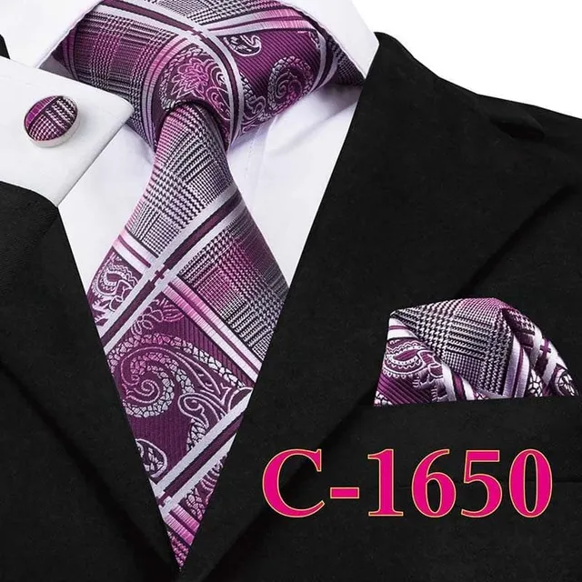 Men's luxury set with pattern | Tie, Handkerchief, Cufflinks