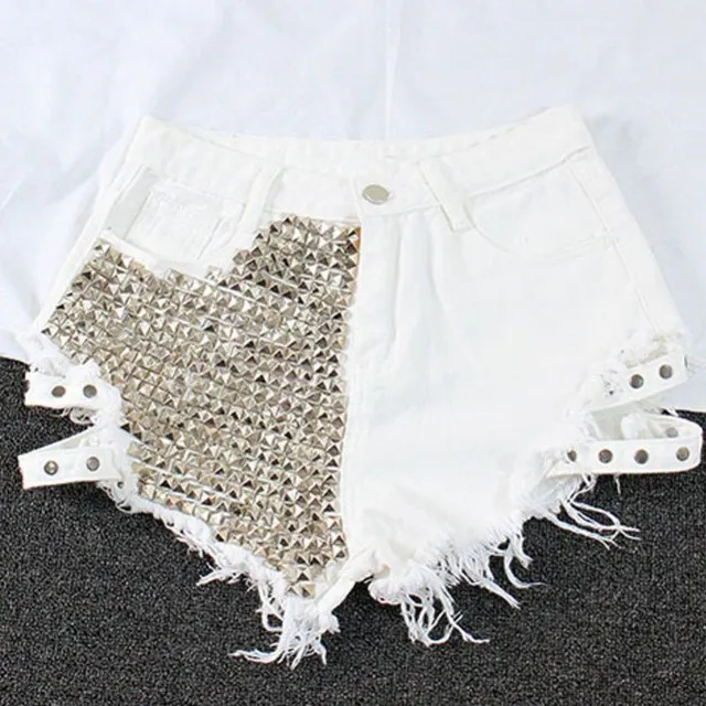 Luxury women's shorts with studs Sarah