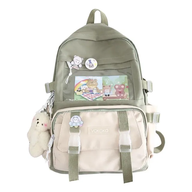 Waterproof Girls School Backpack - Kawai motif