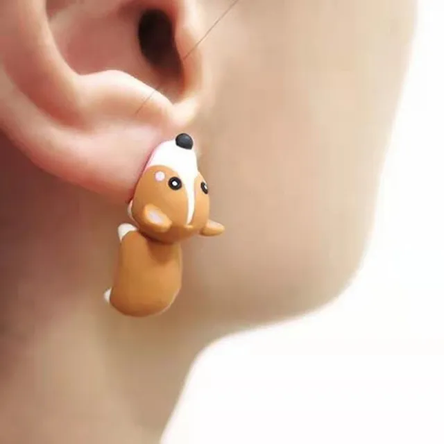 Funny earrings with animals Berry