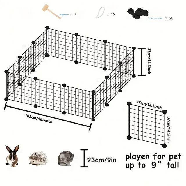 12 Pieces Pet Playpen, Petl Cage Internal Portable Metal Wire Yard Fence Pro Dog Kotec Short Plot Stan