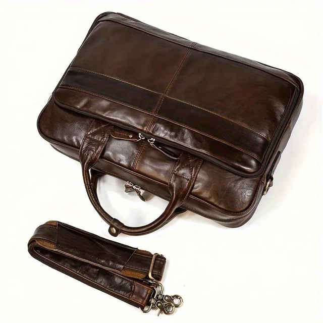 Men's briefcase Z Right Beef Leather, Business Bag On Notebook, Work Bag Over Shoulder
