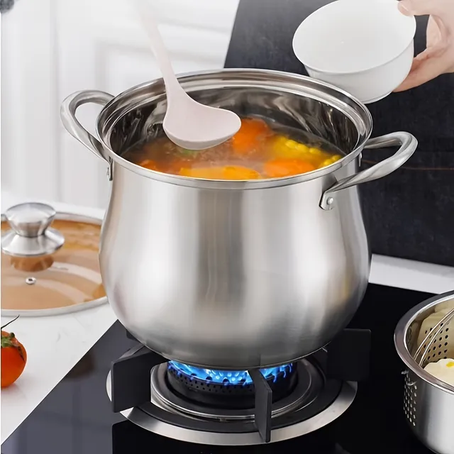 1 pc stainless steel pot, large soup pot with ear, durable kitchen utensils for home cooking, cooking and stewing