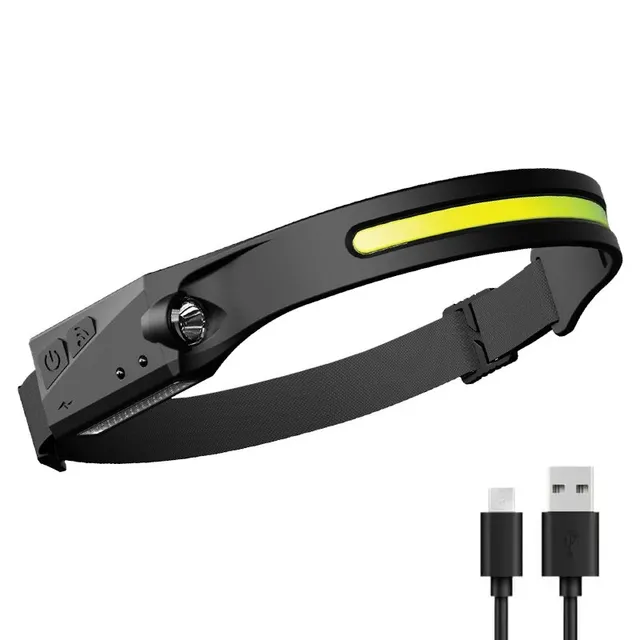 1/2 db Érzékelő fejpánt LED USB újratölthető