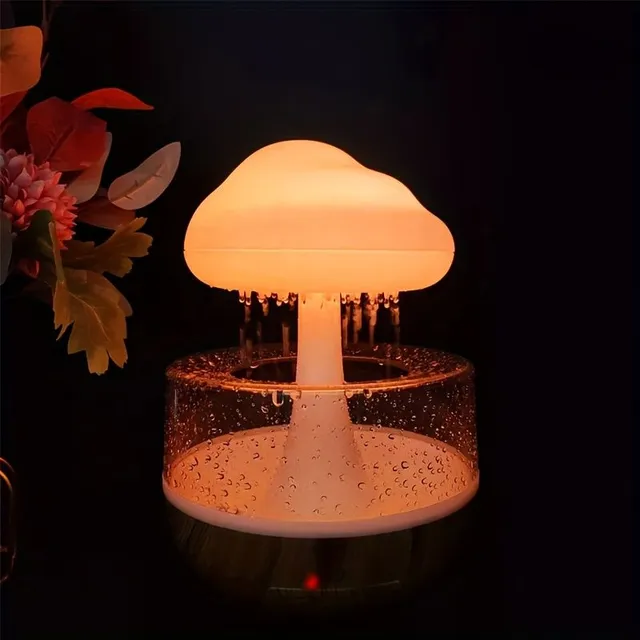 1pc Colorful Rain Cloud Humidifier Mushroom Lamp Sleep Atmosphere, Machine On Aromatherapy Raindrop Cloud Raindrop Mushroom 7Colors Light