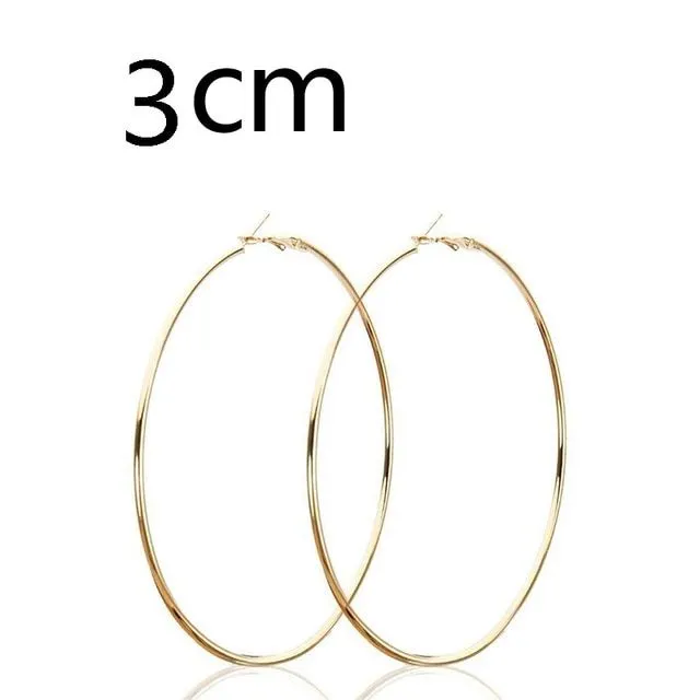 Large hoop earrings - multiple sizes, gold, silver