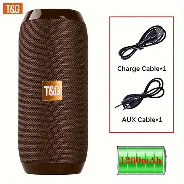 Portable wireless speaker with charging cable and AUX cable