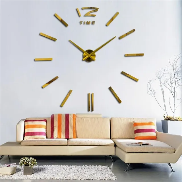 Stylowy zegar ścienny 3D gold-1 40-60cm