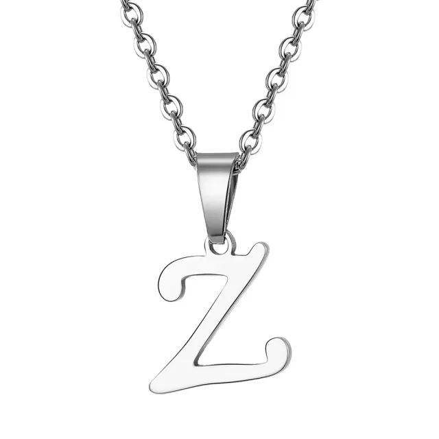 Necklace with letter of steel - Pendant with letter of stainless steel