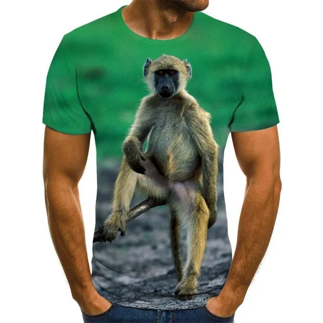 Tricou de vară amuzant pentru bărbați cu motive animale