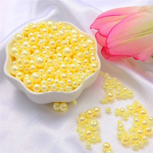 150pcs/Packaging Mix Sizes 3/4/5/6/8mm Beads With Hole Colorful Pearls Round acrylic Imitation Pearl DIY For Jewelry &amp; Handmade Work