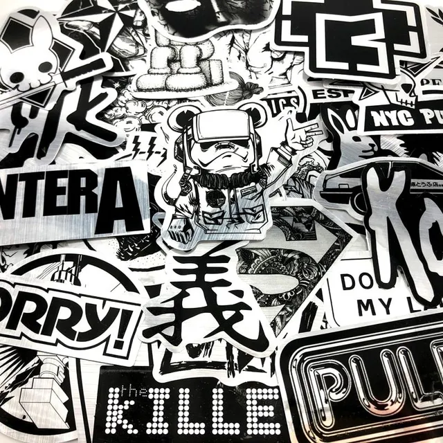 Black and white stickers 50 pcs E 161 g