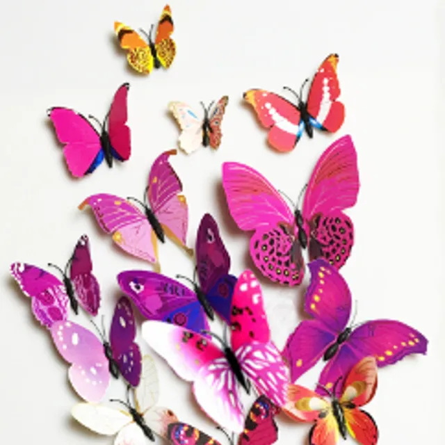 3D Butterfly wall decoration - 12 pcs