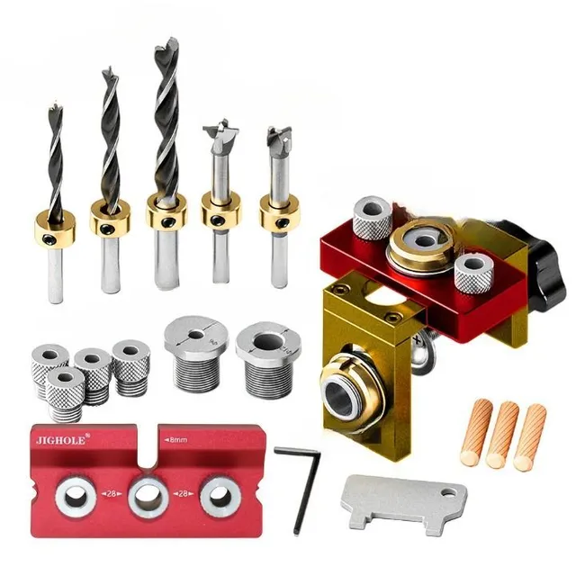 3-in-1 Universal Drilling Jig - Adjustable Pin Drill and Stop