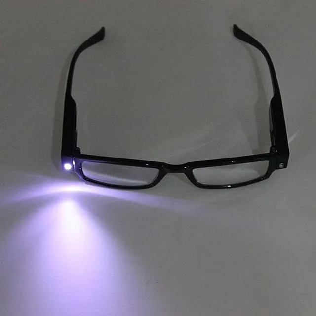 Dioptrické okuliare na čítanie s osvetlením LED