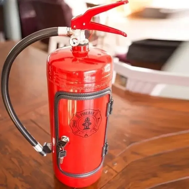 Stylish minibar in the shape of a fire extinguisher