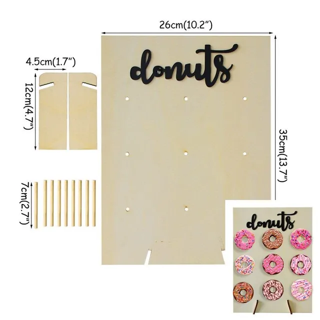Wooden decorative stands for donuts