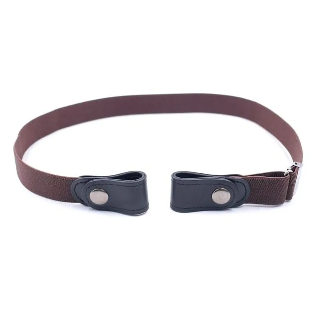 Elastic belt without buckle for women and men