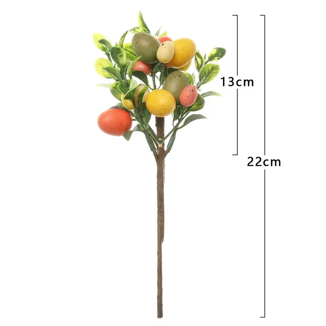 Easter decorative branch with artificial coloured eggs