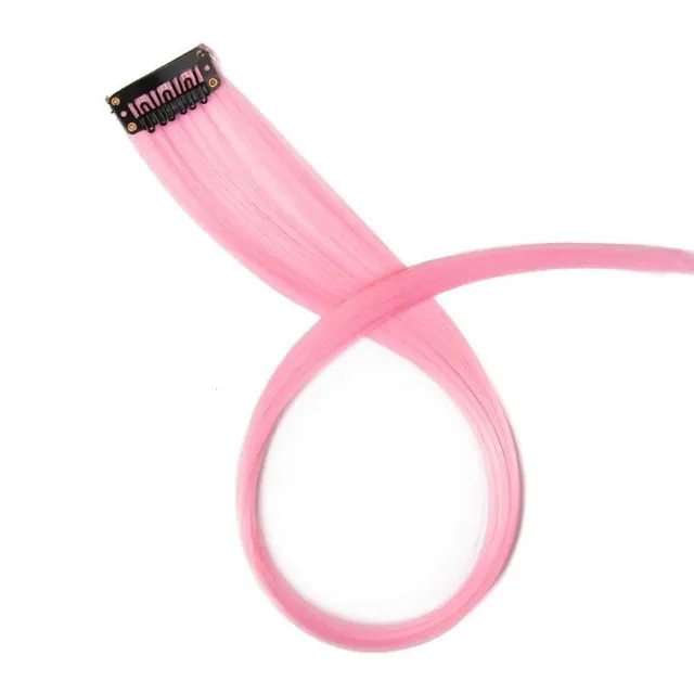 Strand of synthetic hair on clip - various colours