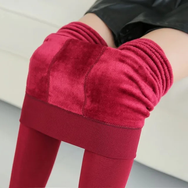 Elastic winter leggings / insulated leggings cervena 2xl