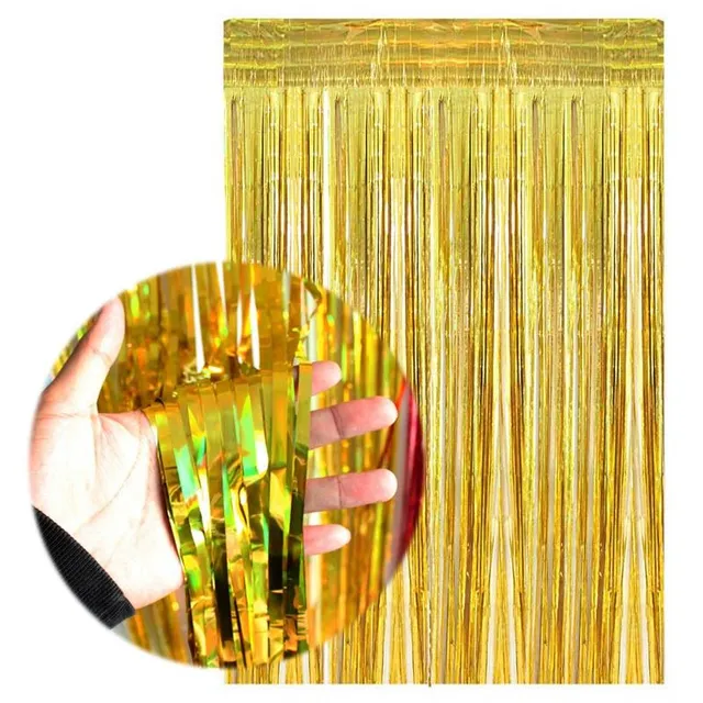 Decorative curtain with glitter