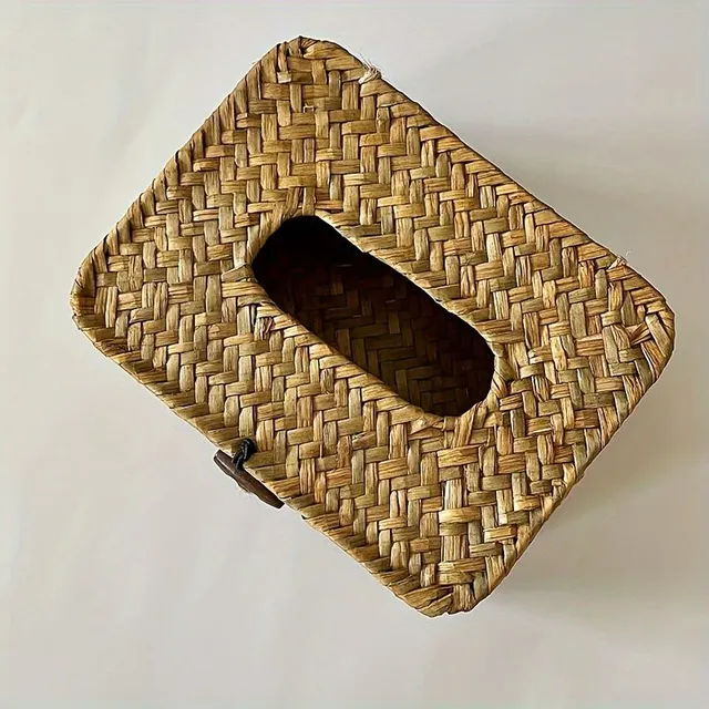 Ručně pletený box na papírové utěrky - Originální tkaná nádoba na papírové kapesníčky