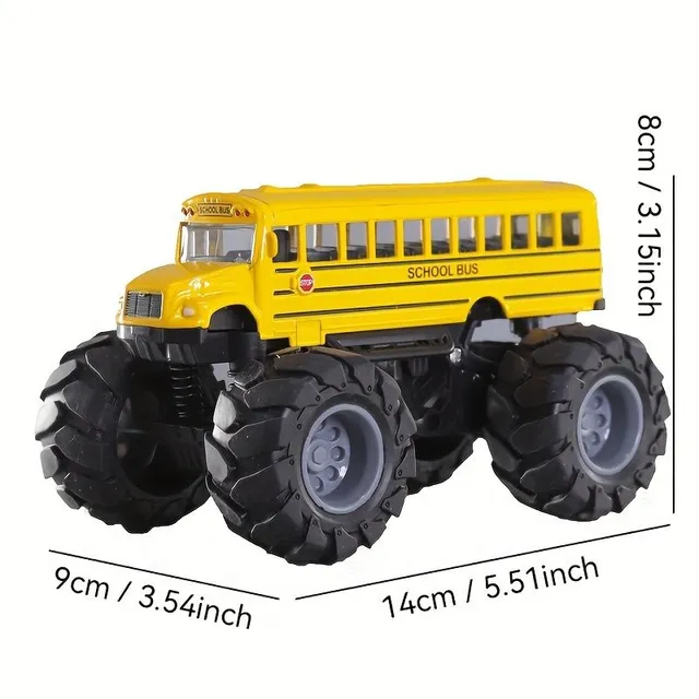 Kinder Metallauto - Schulbus mit Rückziehhilfe, ideales Geschenk für Jungen und Mädchen