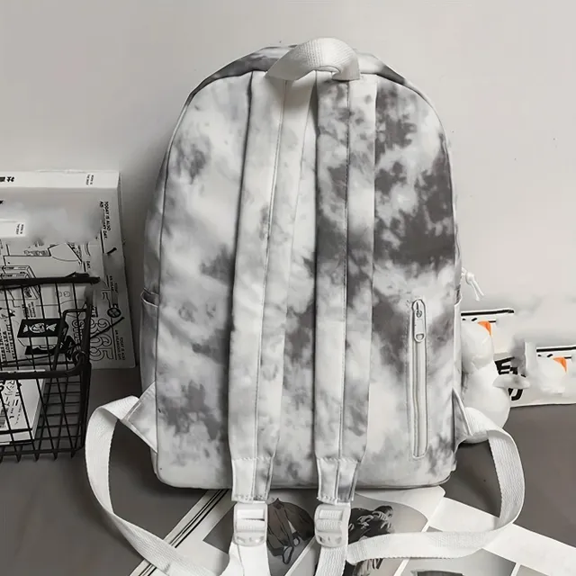 Sac à dos de voyage pour femme avec grande capacité et motif tie-dye