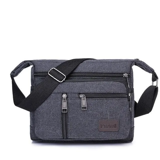 Men's canvas shoulder bag