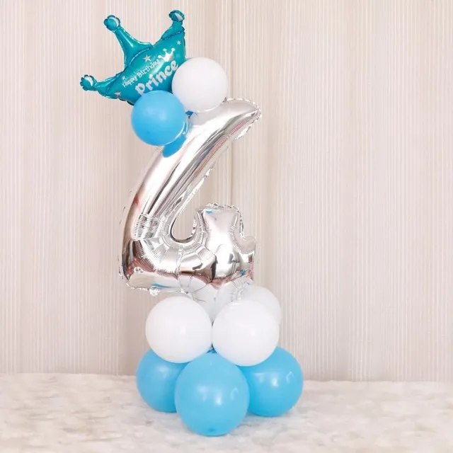 Ballons avec couronne - Chiffres d'anniversaire