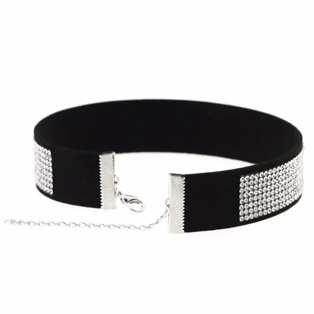 Choker with rhinestones - 15 colours