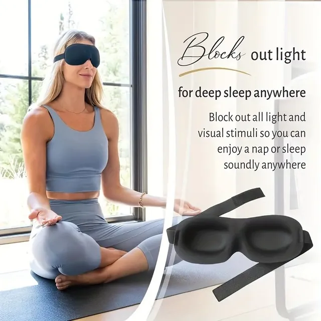 Sleeping mask 3D with contour, 100% blocking light, ultra-soft material