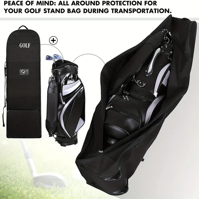 1 ks cestovná taška pre golfové kluby Airlines s kolieskom a odnímateľnými ramennými popruhmi, skladacie vrecko pre golfové kluby Airlines
