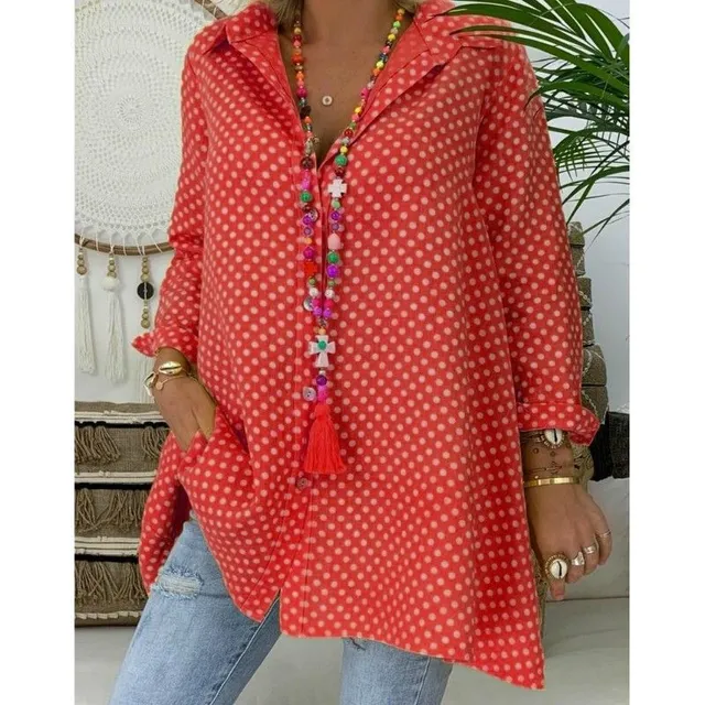 Women's shirt polka dots Linda Red Augustine