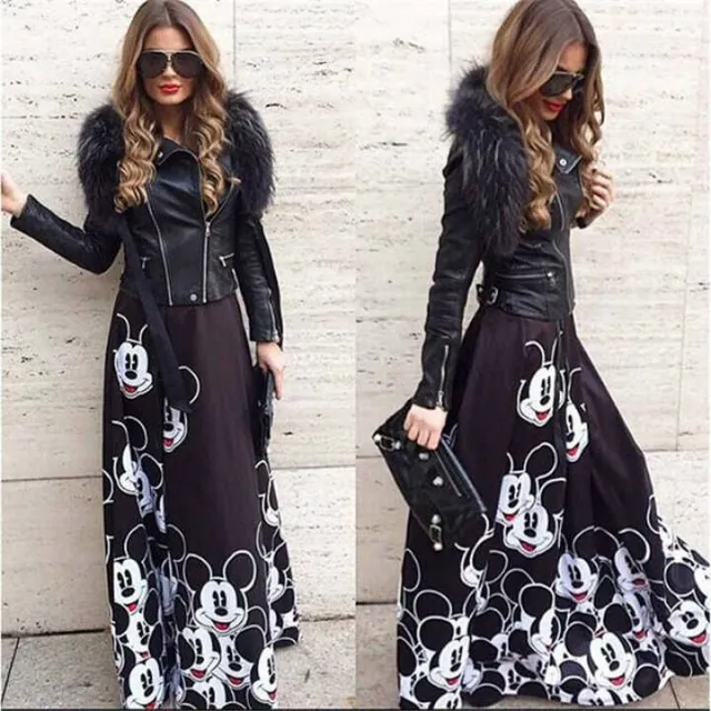 Women's long skirt with print - Mickey Mouse