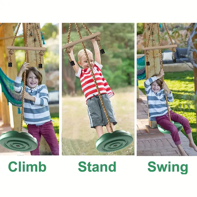 Children's Outdoor Adventure Set: Disc swing, slide, monkey track and ninja training