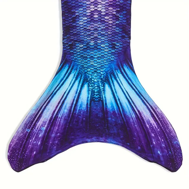 Costum de baie pentru copii cu coadă de sirena - Mermaid Swimsuit cu imprimeu colorat de solzi de pește, pentru plajă, petrecere, spectacole și cosplay