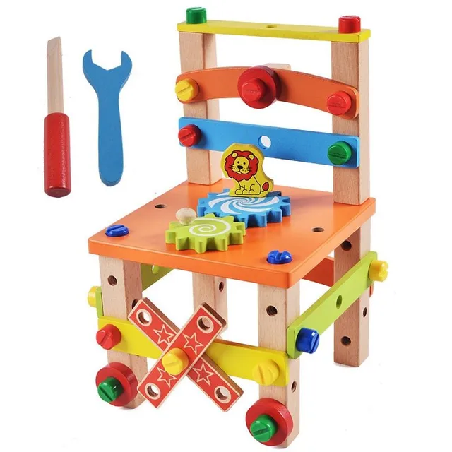 Dřevěná dětská skládací Montessori židlička