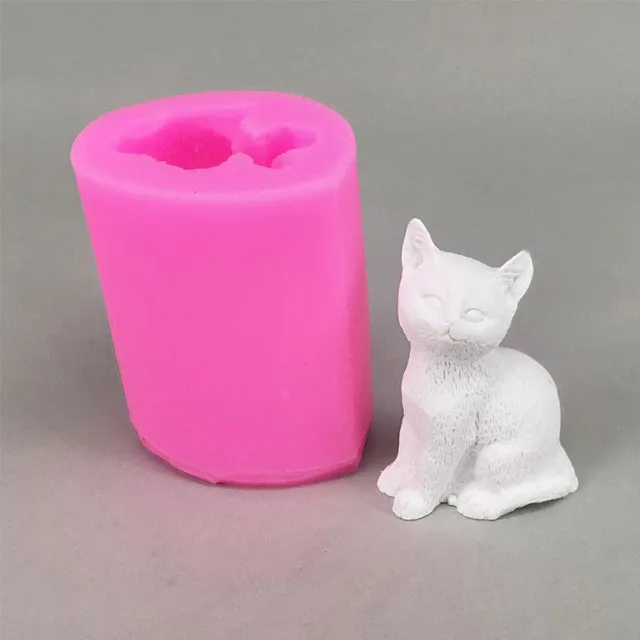 Silikonová forma pro sádrové odlévání Gypsuma - motiv 3D kočičky