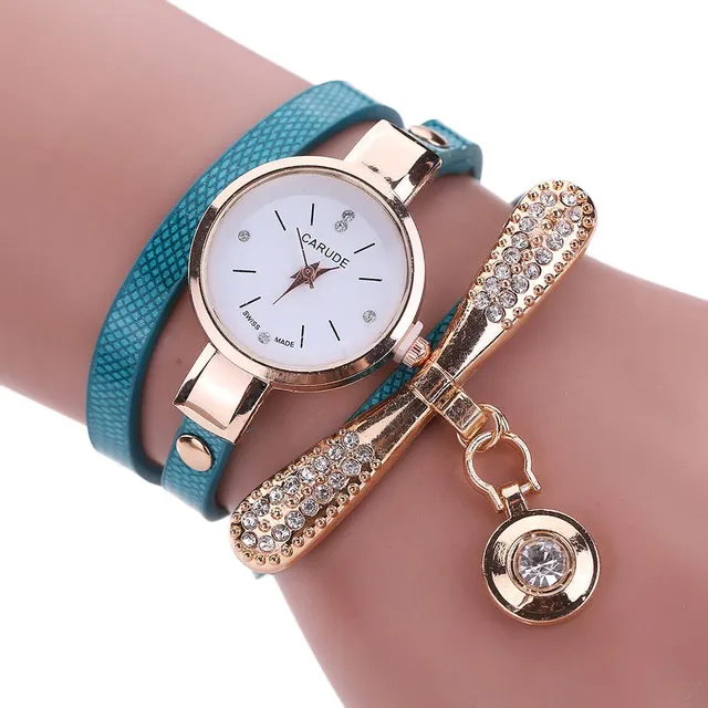 Ladies set - Watch and bracelet with gemstone - 8 colours