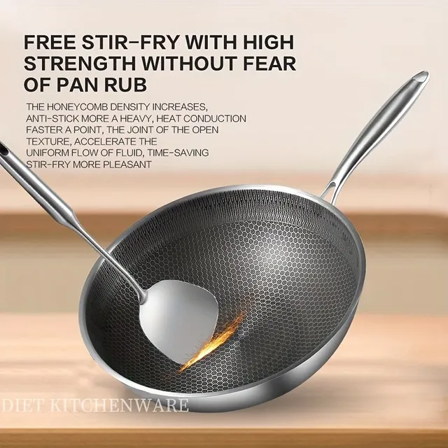 Universal stainless steel frying pan