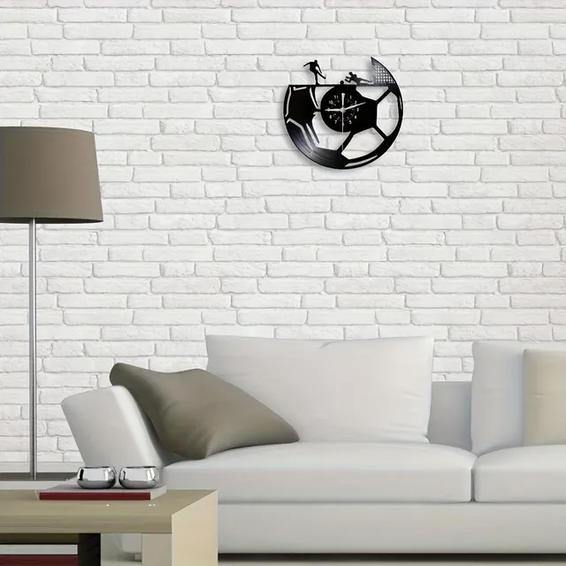 Wall clock made of vinyl plate with theme football (1 pcs)